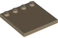Plate Special 4 x 4, Studs on One Edge Plain] in Dark Tan