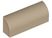Brick Curved 1 x 4 x 1 1/3 No Studs, Lowered Inside Support in Dark Tan