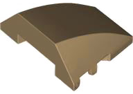 Brick Wedged, Curved 4 x 3 No Studs [Plain] in Dark Tan
