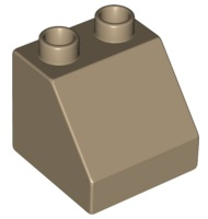 Duplo Brick 2 x 2 Slope 45° in Dark Tan