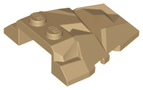 Brick Wedged, Sloped 4 x 4 Fractured Polygon Top in Dark Tan