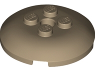 Dish 4 x 4 with 4 Studs in Dark Tan
