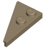 Wedge Plate 2 x 4 27° Right in Dark Tan
