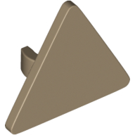 Road Sign Clip-on 2.2 x 2.667 Triangular with Open O Clip in Dark Tan