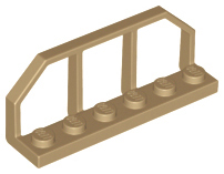 Plate Special 1 x 6 with Train Wagon End Fence in Dark Tan