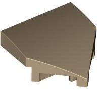 Brick Wedged, Curved 2 x 2 with Stud Notches in Dark Tan