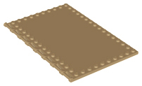 Plate Special 10 x 16 with Studs on Edges and Bar Handles on 1 Side in Dark Tan