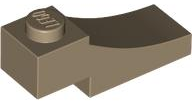 Brick Curved, 3 x 1 with 1/3 Inverted Cutout in Dark Tan