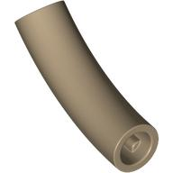 Brick Round 1 x 1 D. Tube with 45° Elbow and Axle Holes (Crossholes) at Each End in Dark Tan