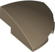 Brick Round Corner, Curved 3 x 3 x 1 Quarter Circle in Dark Tan