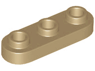 Plate Special 1 x 3 Rounded with 3 Open Studs in Dark Tan