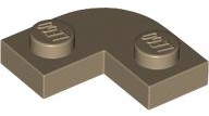 Plate Round Corner 2 x 2 with 1 x 1 Cutout in Dark Tan