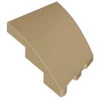 Brick Wedged, Curved 3 x 2 with Stud Notch Left in Dark Tan