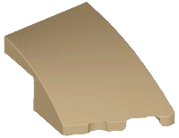Brick Wedged, Curved 3 x 2 with Stud Notch Right in Dark Tan