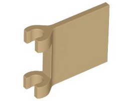 Flag 2 x 2 Square, Flared Clip Edge [Thick Clips] in Dark Tan
