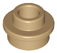 Plate Round 1 x 1 with Open Stud in Dark Tan
