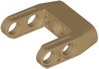 Technic Pin Connector Toggle Joint Smooth Double with Axle and Pin Holes in Dark Tan