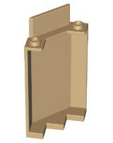 Panel 3 x 3 x 6 Corner Wall without Bottom Indentations in Dark Tan
