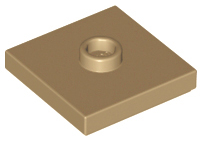 Plate Special 2 x 2 with Groove and Center Stud (Jumper) in Dark Tan