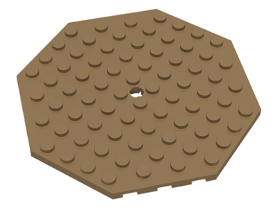 Plate Special 10 x 10 Octagonal with Hole in Dark Tan