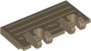 Hinge Train Gate 2 x 4 Locking Dual 2 Fingers without Rear Reinforcements, 7 Teeth in Dark Tan