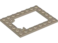 Plate Special 6 x 8 Trap Door Frame Horizontal [Long Pin Holders] in Dark Tan
