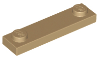 Plate Special 1 x 4 with 2 Studs, 3 Bottom Tubes in Dark Tan