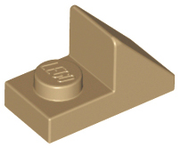 Brick Sloped 45° 2 x 1 with 2/3 Cutout [New Version] in Dark Tan