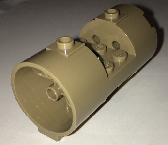 Cylinder 3 x 6 x 2 2/3 Horizontal Solid Studs in Dark Tan