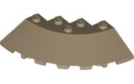 Brick Round Corner 6 x 6 with 33° Slope and Facet Cutout in Dark Tan