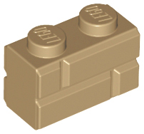 Brick Special 1 x 2 with Masonry Brick Profile in Dark Tan