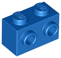 Brick Special 1 x 2 with 2 Studs on 1 Side in Blue