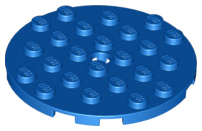 Plate Round 6 x 6 with Hole in Blue