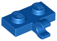 Plate Special 1 x 2 with Clip Horizontal on Side in Blue