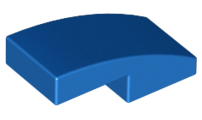 Brick Curved 2 x 1 No Studs [1/2 Bow] in Blue