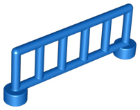 Duplo Fence Railing 1 x 6, with 6 Posts in Blue