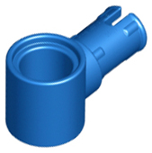 Technic Pin Connector Hub with 1 Pin with Friction Ridges Lengthwise in Blue