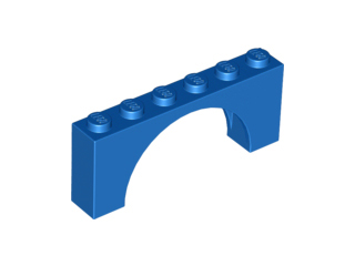 Brick Arch 1 x 6 x 2 - Thin Top without Reinforced Underside [New Version] in Blue