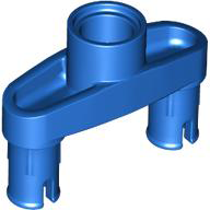 Technic Pin Connector 3L with 2 Pins and Center Hole [Pin Ridges Across Part] in Blue
