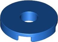 Tile Special Round 2 x 2 with Hole in Blue