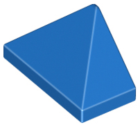 Brick Sloped 45° 2 x 1 Triple with Inside Stud Holder in Blue