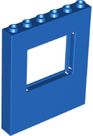 Panel 1 x 6 x 6 with Window in Blue
