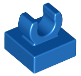 Tile Special 1 x 1 with Clip with Rounded Edges in Blue