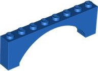 Brick Arch 1 x 8 x 2 Raised in Blue