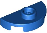 Plate Special Round 1 x 2 Half Circle with Stud (Jumper) in Blue