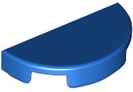 Tile Round 1 x 2 Half Circle in Blue