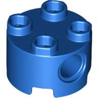 Brick Round 2 x 2, Pin Holes in Blue
