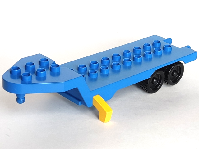 Duplo Trailer Flatbed 4 x 13 with Black Wheels in Blue