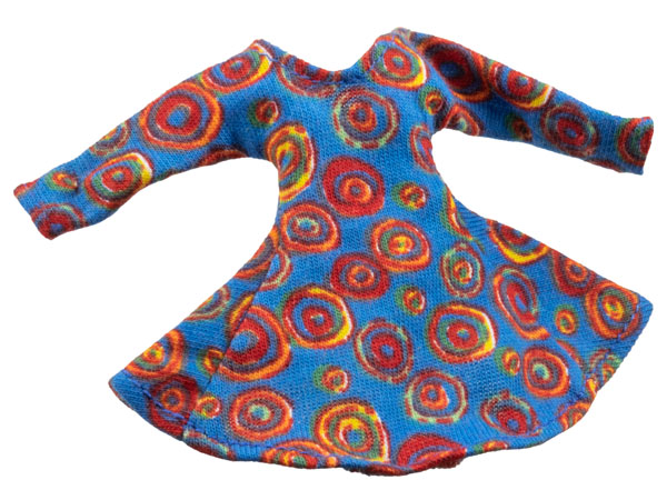 Scala, Dress with Red/Yellow Circles print in Blue