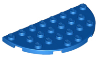 Plate Round Half 4 x 8 in Blue